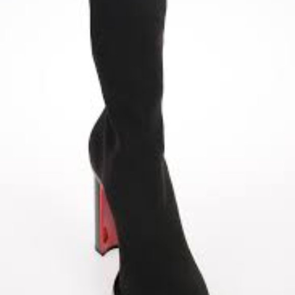 Alexander McQueen Black Knit Stretch Fabric Sock Boots Size 39 - Picture 4 of 6